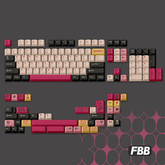 FBB Biker Girl PBT Cherry Profile Keycap Set