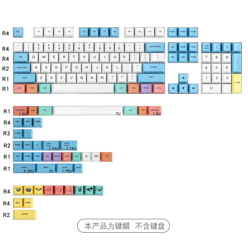 Load image into Gallery viewer, JKDK Crayon PBT Cherry Profile Dye-Sub Keycaps
