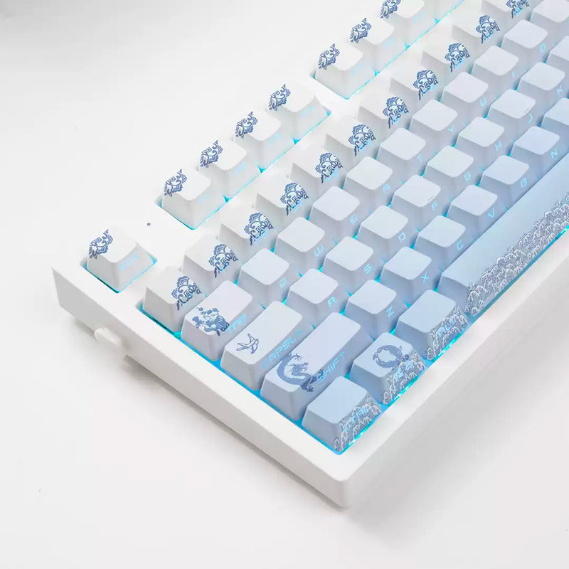 Load image into Gallery viewer, JKDK Delftware Shine Through OEM Profile PBT Keycaps [Side Printed]
