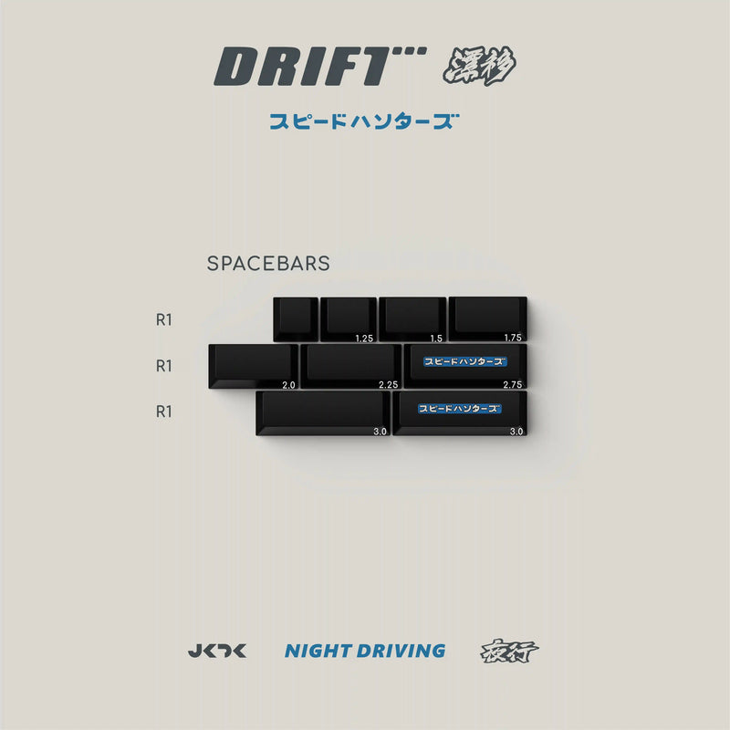 Load image into Gallery viewer, JKDK Drift PBT Cherry Profile Dye-Sub Keycaps
