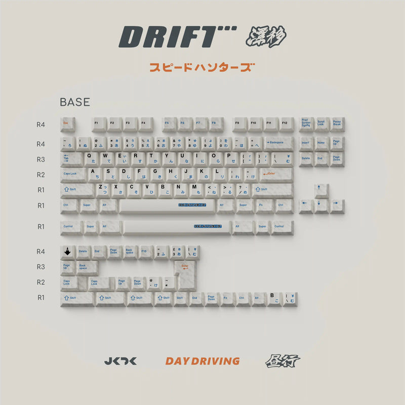 Load image into Gallery viewer, JKDK Drift PBT Cherry Profile Dye-Sub Keycaps
