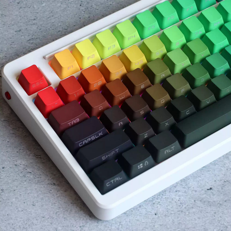 Load image into Gallery viewer, JKDK Rainbow Shine Through OEM Profile PBT Keycaps [Side Printed]
