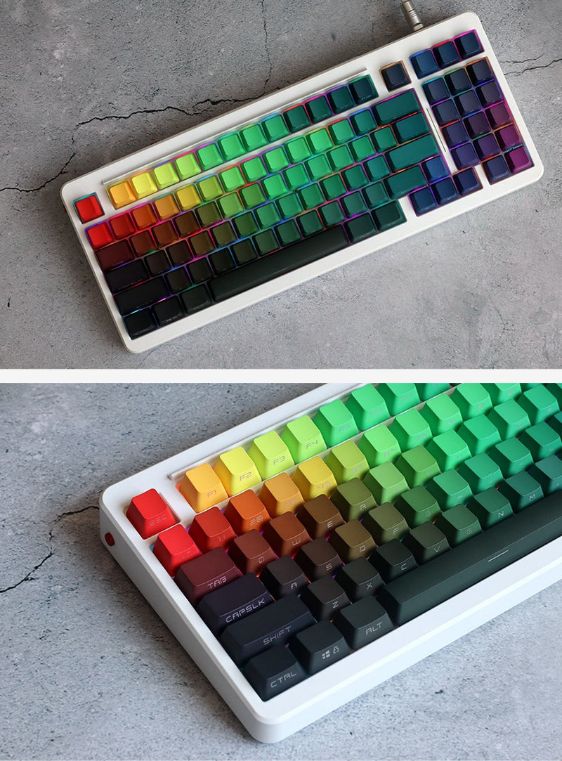 Load image into Gallery viewer, JKDK Rainbow Shine Through OEM Profile PBT Keycaps [Side Printed]
