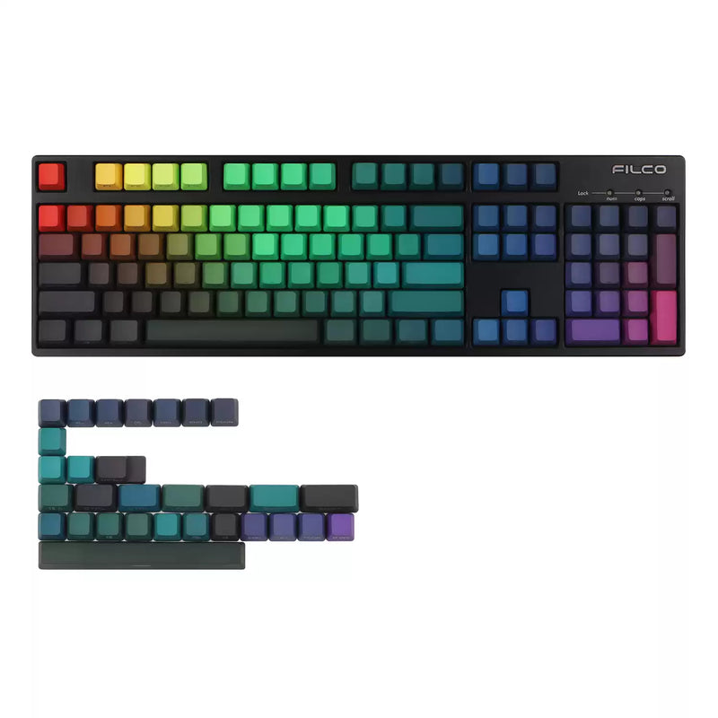 Load image into Gallery viewer, JKDK Rainbow Shine Through OEM Profile PBT Keycaps [Side Printed]
