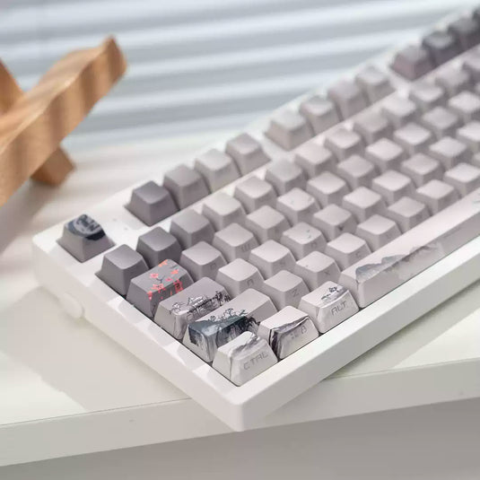 JKDK Shanshui Shine Through OEM Profile PBT Keycaps [Side Printed]