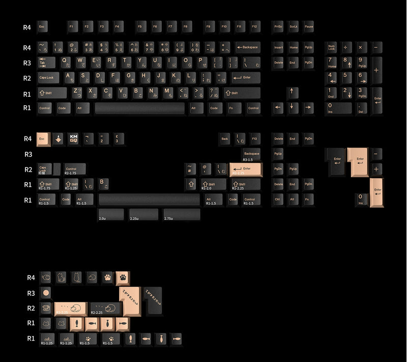 Load image into Gallery viewer, JKDK x KM Cat PBT Cherry Profile Dye-Sub Keycaps
