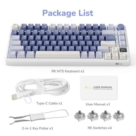 Royal Kludge RK M75 75% Wireless Hotswappable Keyboard