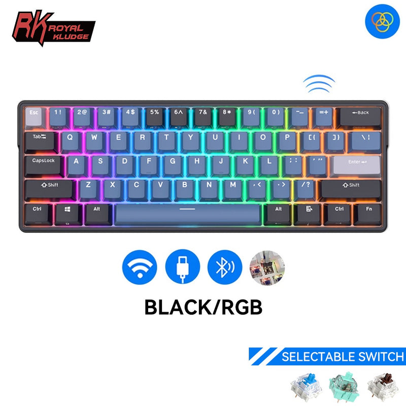 Load image into Gallery viewer, Royal Kludge RK61 Plus 60% Wireless Hotswappable Keyboard
