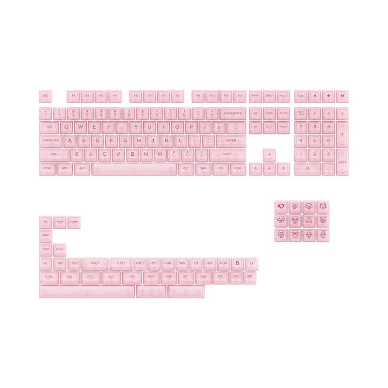 Load image into Gallery viewer, AKKO ASA Clear Transparent Keycaps - Pink
