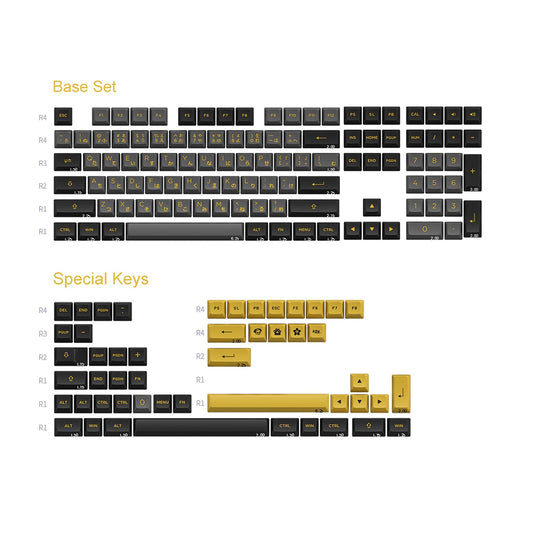 AKKO Black & Gold Double Shot PBT Keycaps