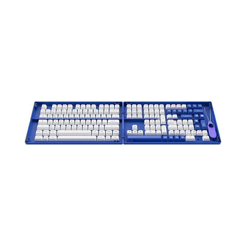 Load image into Gallery viewer,  AKKO Blue on White Double Shot PBT Keycaps

