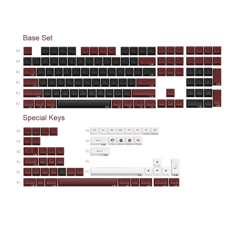 Load image into Gallery viewer, AKKO Bred Double Shot PBT Keycaps
