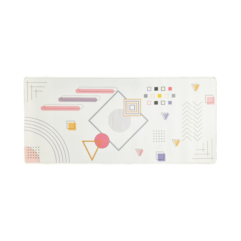 Load image into Gallery viewer, Geometric Glitch Deskmat - White
