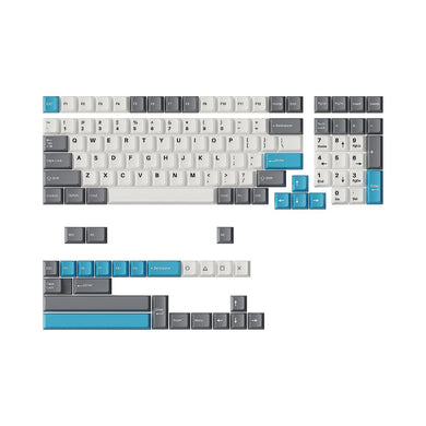 Keychron Grey, White, and Blue Double-Shot PBT Keycaps