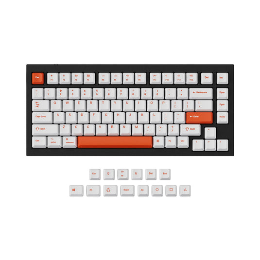Keychron Orange-White PBT Keycaps