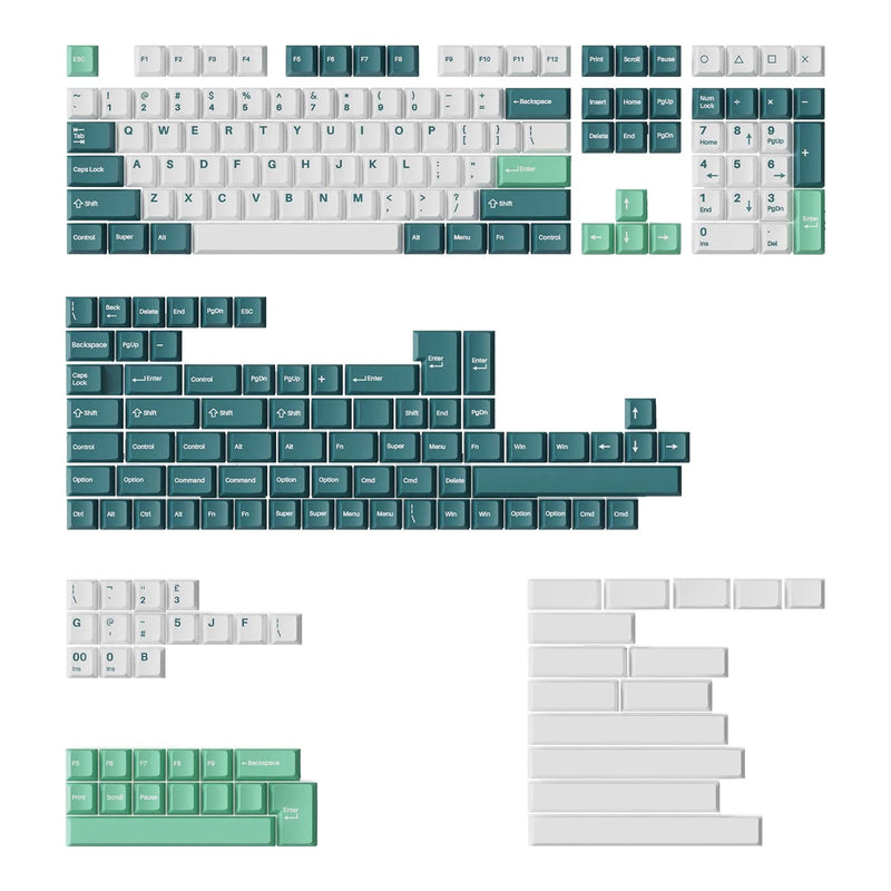 Load image into Gallery viewer, Keychron White Mint Double-Shot PBT Keycaps
