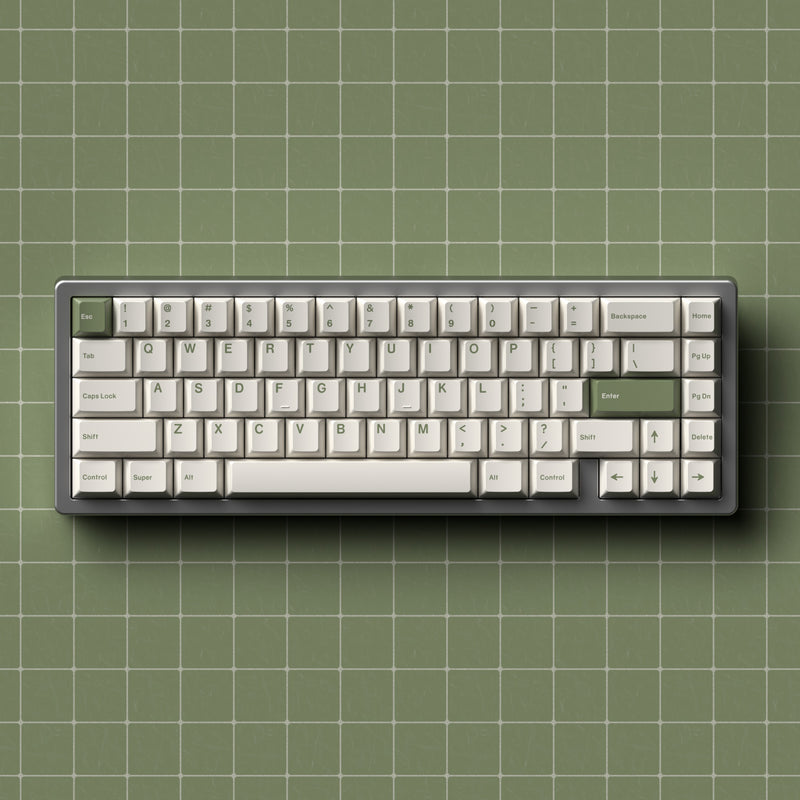 Load image into Gallery viewer, JKDK Green on White PBT Cherry Profile Dye-Sub Keycap Set
