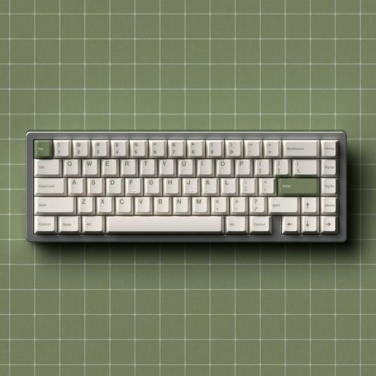 JKDK Green on White PBT Cherry Profile Dye-Sub Keycap Set