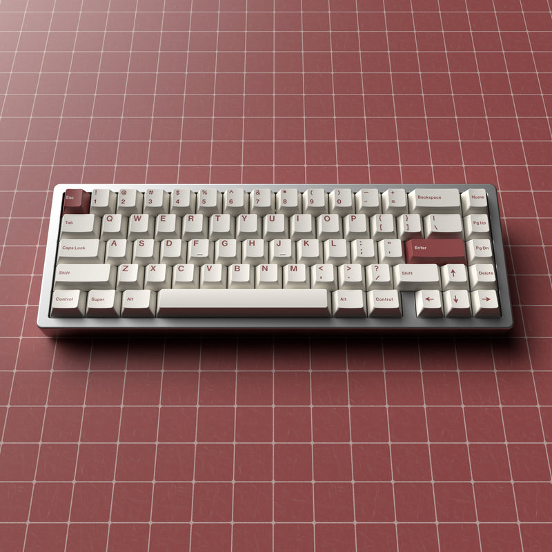 Load image into Gallery viewer, JKDK Red on White PBT Cherry Profile Dye-Sub Keycap Set
