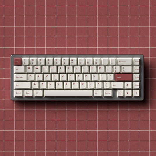 JKDK Red on White PBT Cherry Profile Dye-Sub Keycap Set