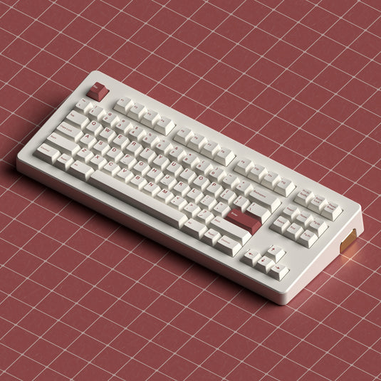 JKDK Red on White PBT Cherry Profile Dye-Sub Keycap Set