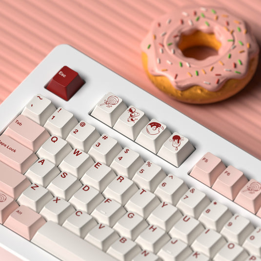 JKDK Pink Dessert PBT Cherry Profile Dye-Sub Keycap Set