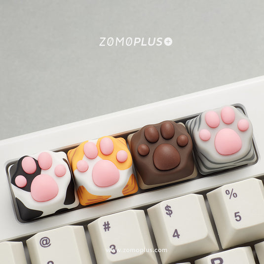 ZOMO Plus Multi-Color ABS & Silicone Kitty Paw Artisan Keycap