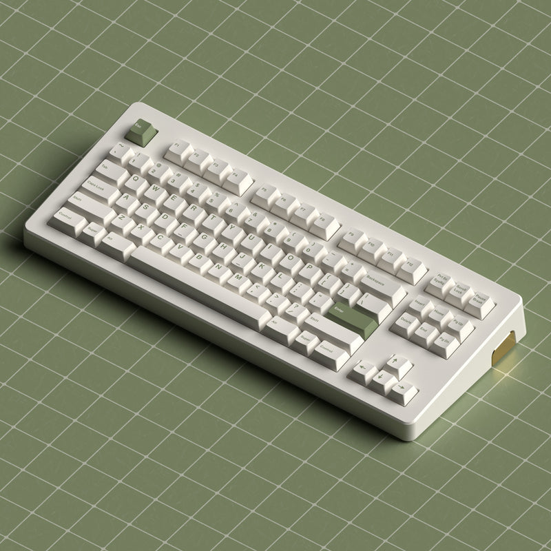 Load image into Gallery viewer, JKDK Green on White PBT Cherry Profile Dye-Sub Keycap Set
