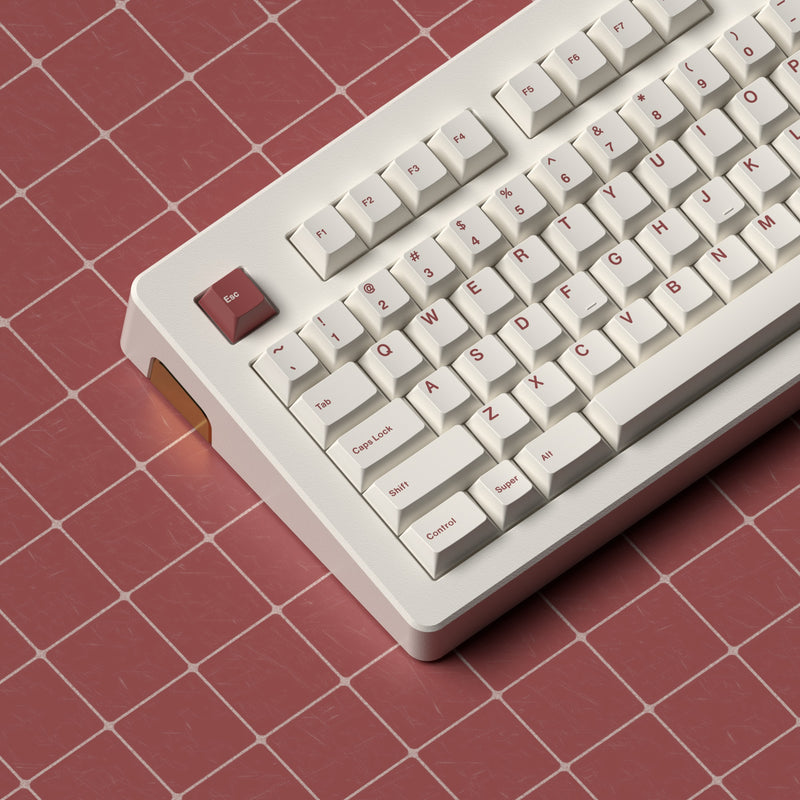 Load image into Gallery viewer, JKDK Red on White PBT Cherry Profile Dye-Sub Keycap Set
