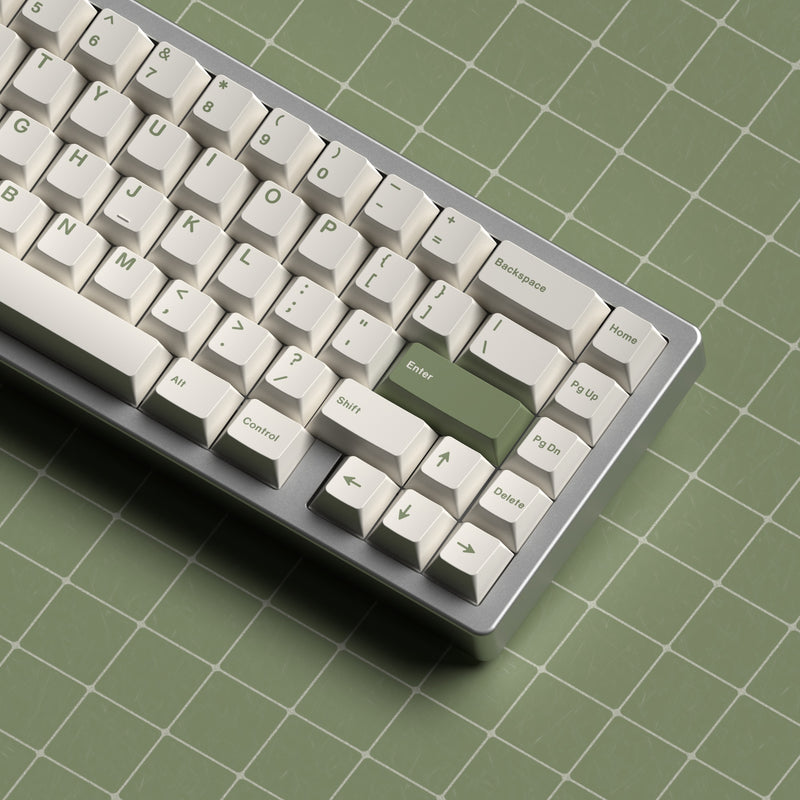 Load image into Gallery viewer, JKDK Green on White PBT Cherry Profile Dye-Sub Keycap Set
