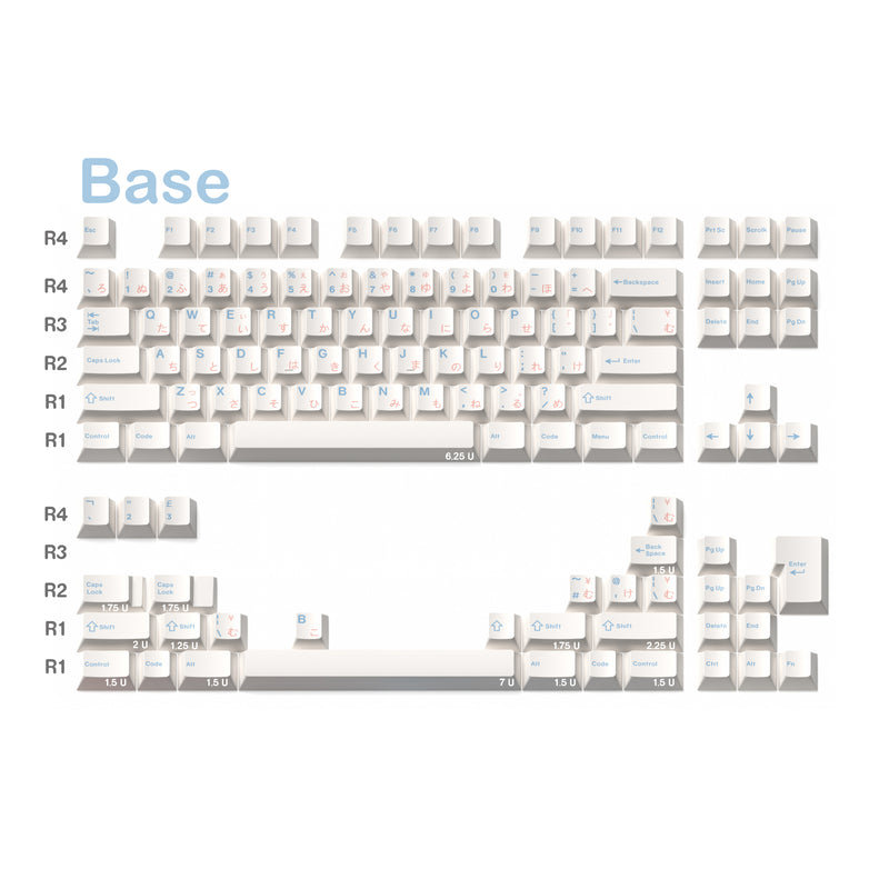 Load image into Gallery viewer, JKDK Pink &amp; Blue on White PBT Cherry Profile Dye-Sub Keycap Set
