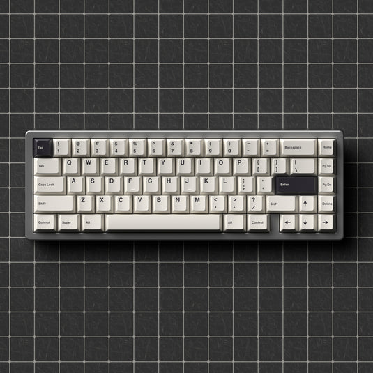 JKDK Black on White PBT Cherry Profile Dye-Sub Keycap Set