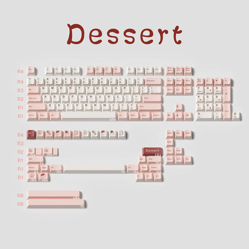 JKDK Pink Dessert PBT Cherry Profile Dye-Sub Keycap Set