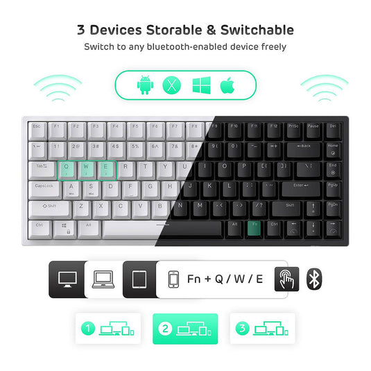 Royal Kludge RK84 75% Wireless Hotswappable Keyboard