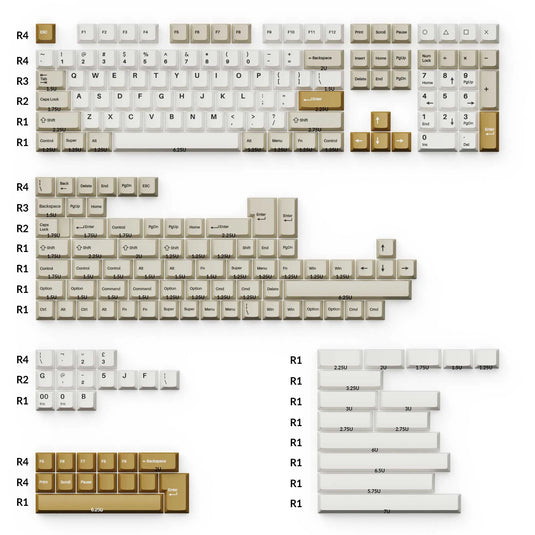 Keychron Cherry Double Shot PBT Keycap Set - Khaki