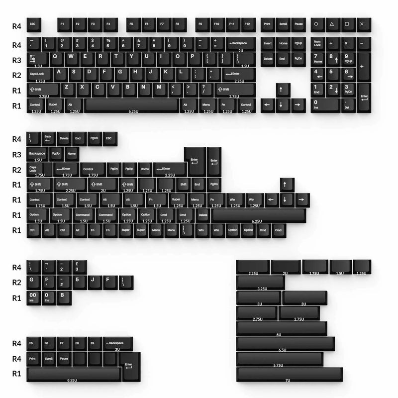 Load image into Gallery viewer, Keychron Cherry Double Shot PBT Keycap Set - White on Black
